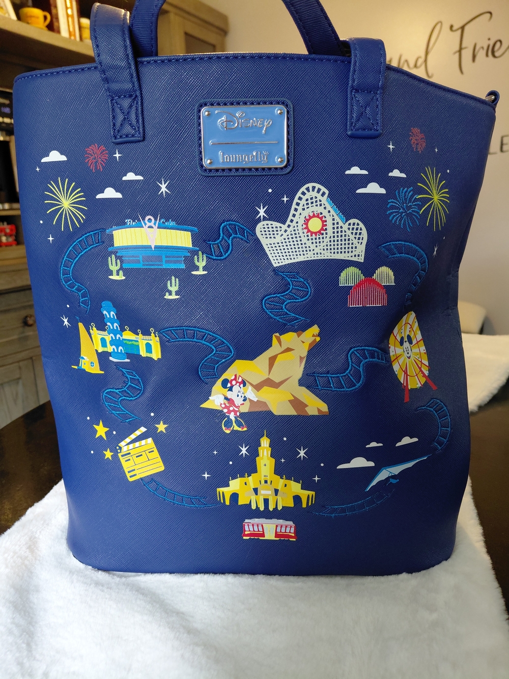 Loungefly Navy Blue Disney Theme Park Icon Tote